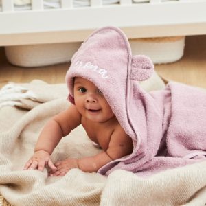 Personalised Dusky Mauve Hooded Towel