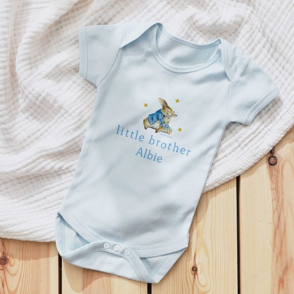 Personalised Blue Peter Rabbit Little Brother Bodysuit