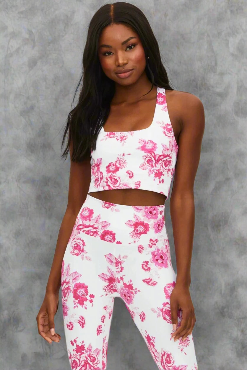 Beach Riot Katya Gym Desert Garden Crop Top as seen on Chloe Sims Size: L Colour: White