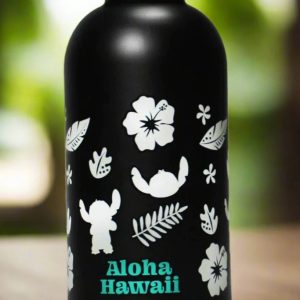 Disney Lilo & Stitch Water Bottle Metal Colour: Black