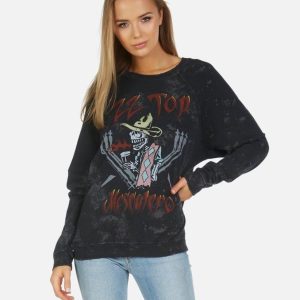 Lauren Moshi Anela ZZ Top Band Sweater Size: XL Colour: Black