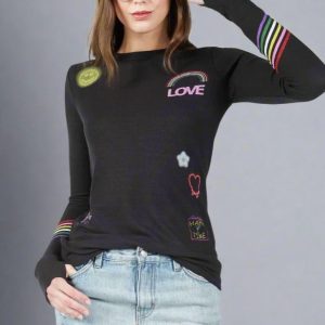 Lauren Moshi Mckinley Neon Signs Thermal Top Size: XL Colour: Black