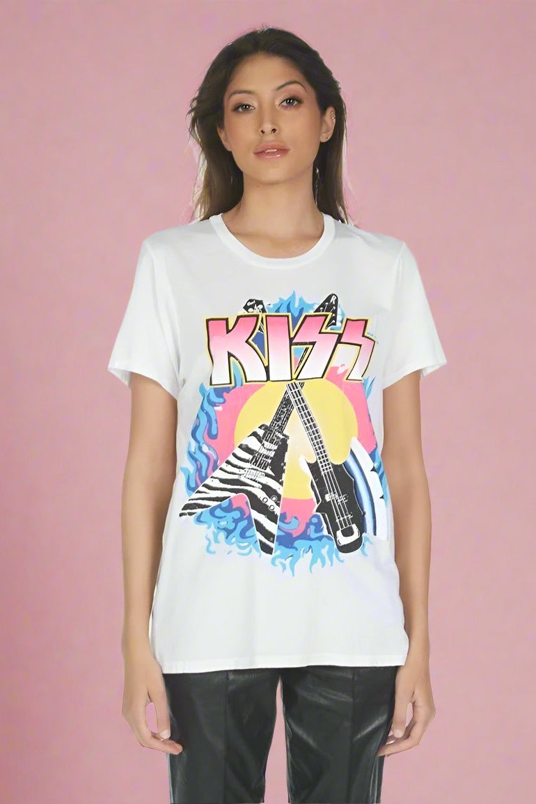 Lauren Moshi Wolf KISS Animalize T-Shirt Size: S Colour: White
