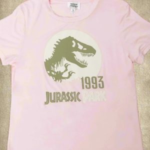 Jurassic Park x Unique Vintage Light Pink Jurassic Park 93 Fitted Tee Colour: Pink Size: L