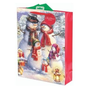 Extra Large Snowman Family Christmas Gift Bag