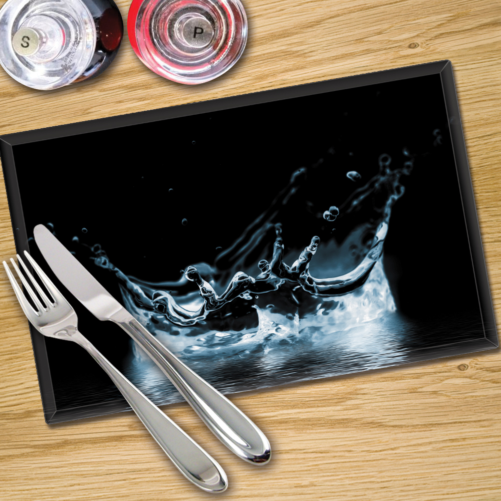 Glass Placemats Digital Printed x 4 in Lake Splash - Made By Premier Range