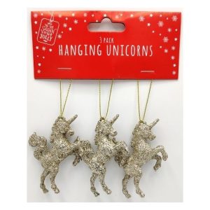 Glitter Hanging Unicorns 3 Pack