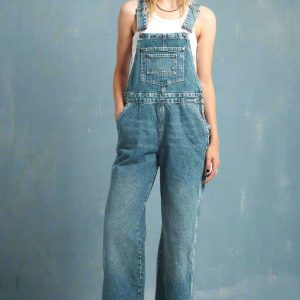The Ragged Priest Release Bleached Denim Dungarees Size: 10 Colour: Blue