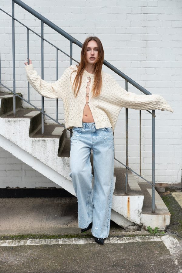 The Ragged Priest Dimension Knit Jumper Size: S Colour: Cream
