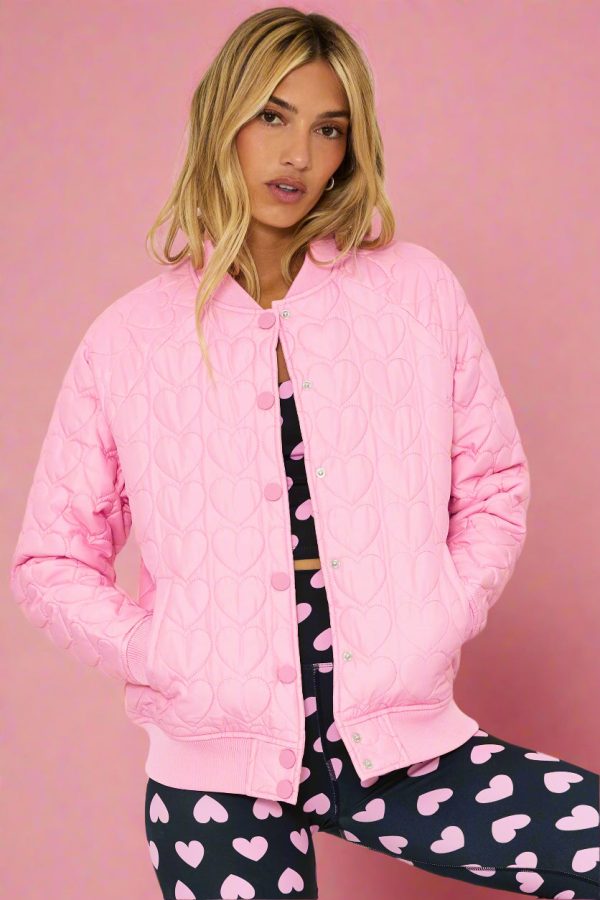 Beach Riot Flight Jacket Prism Pink Heart Size: L Colour: Pink