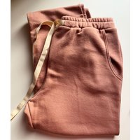 Organic Cotton Loungewear Joggers By Elliot Organics | Size: L/XL | Colour: Dusty Pink