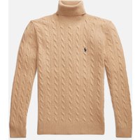 Polo Ralph Lauren Men's Wool Cashmere Blend Cable Knit Turtle Neck Jumper - Camel Melange