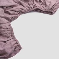 Linen Fitted Sheet, Elderberry By Piglet in Bed | Size: Double | Colour: Elderberry