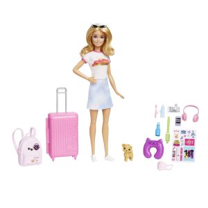 Barbie 'Malibu' Travel Set - 10+ Pieces Including Working Suitcase & Puppy