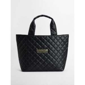 Barbour Womens Black Battersea Quilted Mini Tote Bag