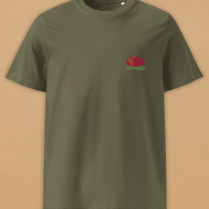 Pitod Water Lily T-Shirt | Colour: Khaki | Size: L | T-Shirts | Unisex Genderless Sustainable