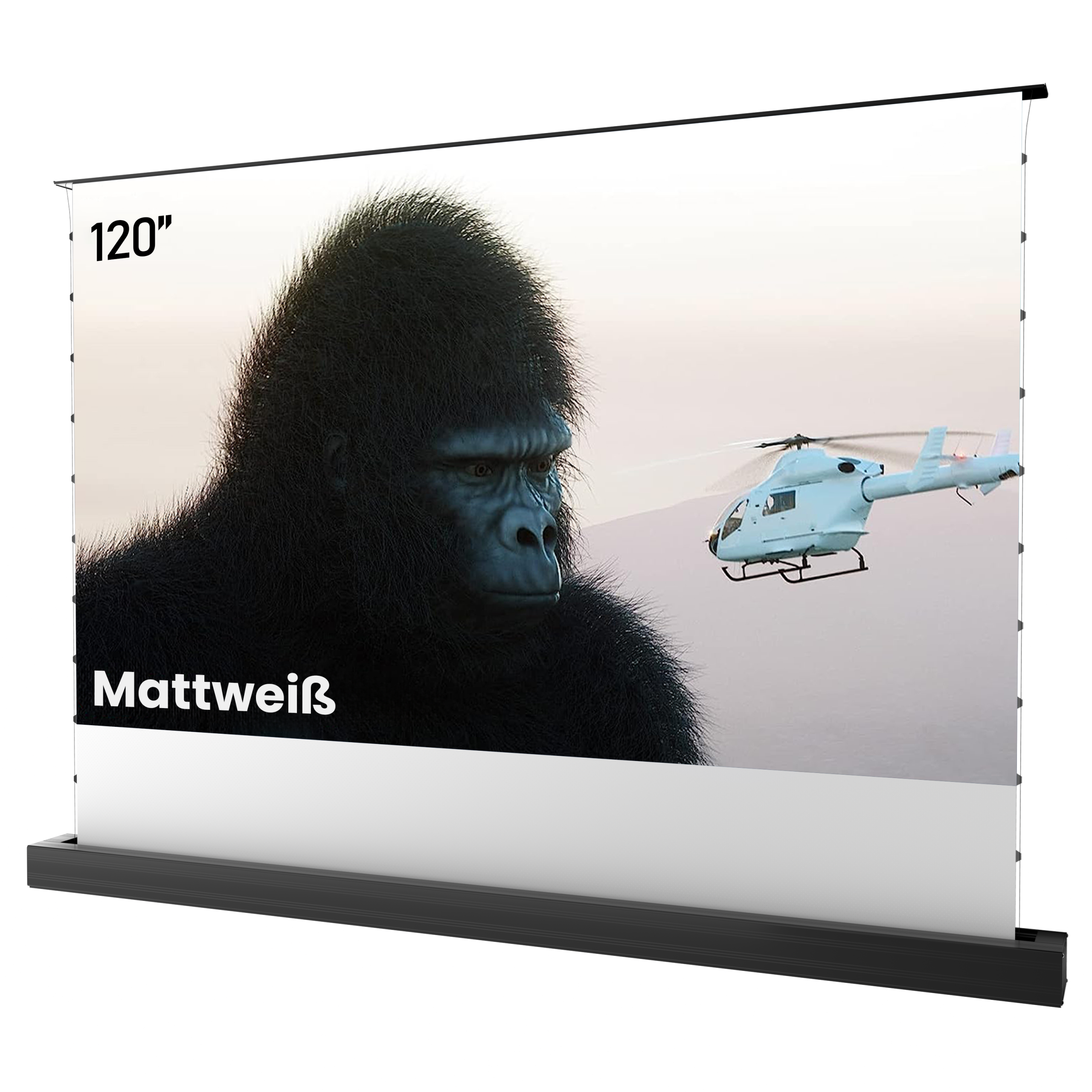 100'' -120'' Mattweiße Bodenaufsteigende Leinwand