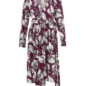 Printed dress with crossing