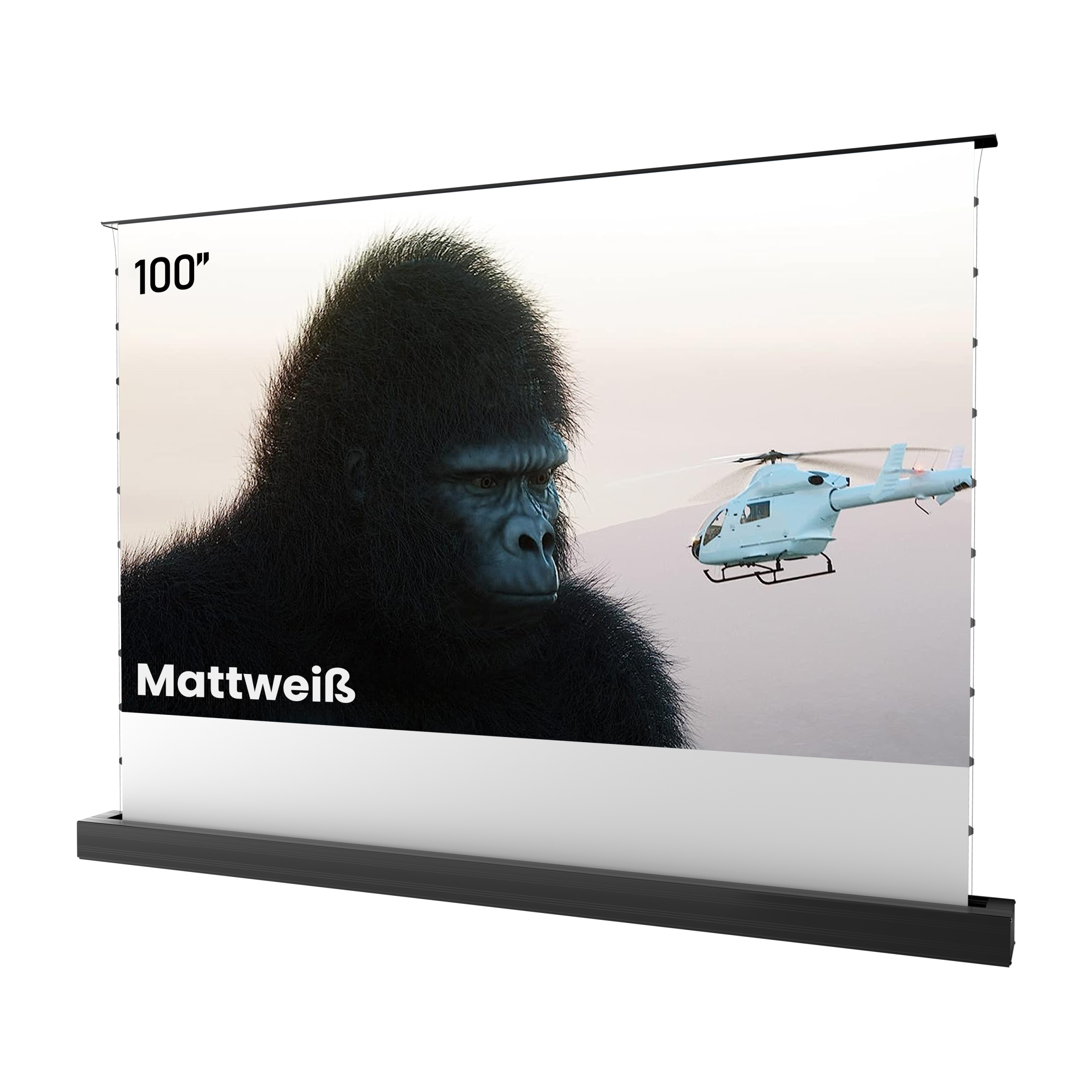 100'' -120'' Mattweiße Bodenaufsteigende Leinwand
