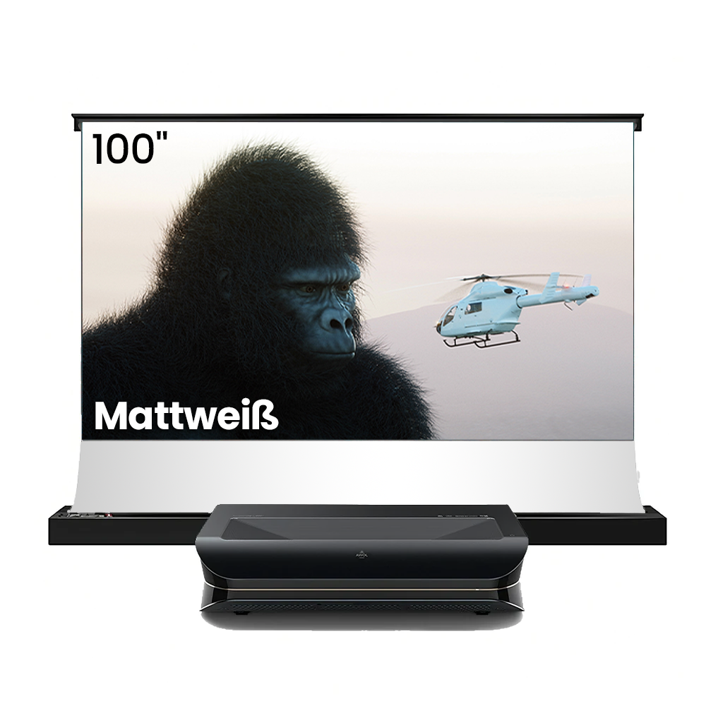 LTV-2500 + 100'' -120'' Mattweiße Bodenaufsteigende Leinwand Paket