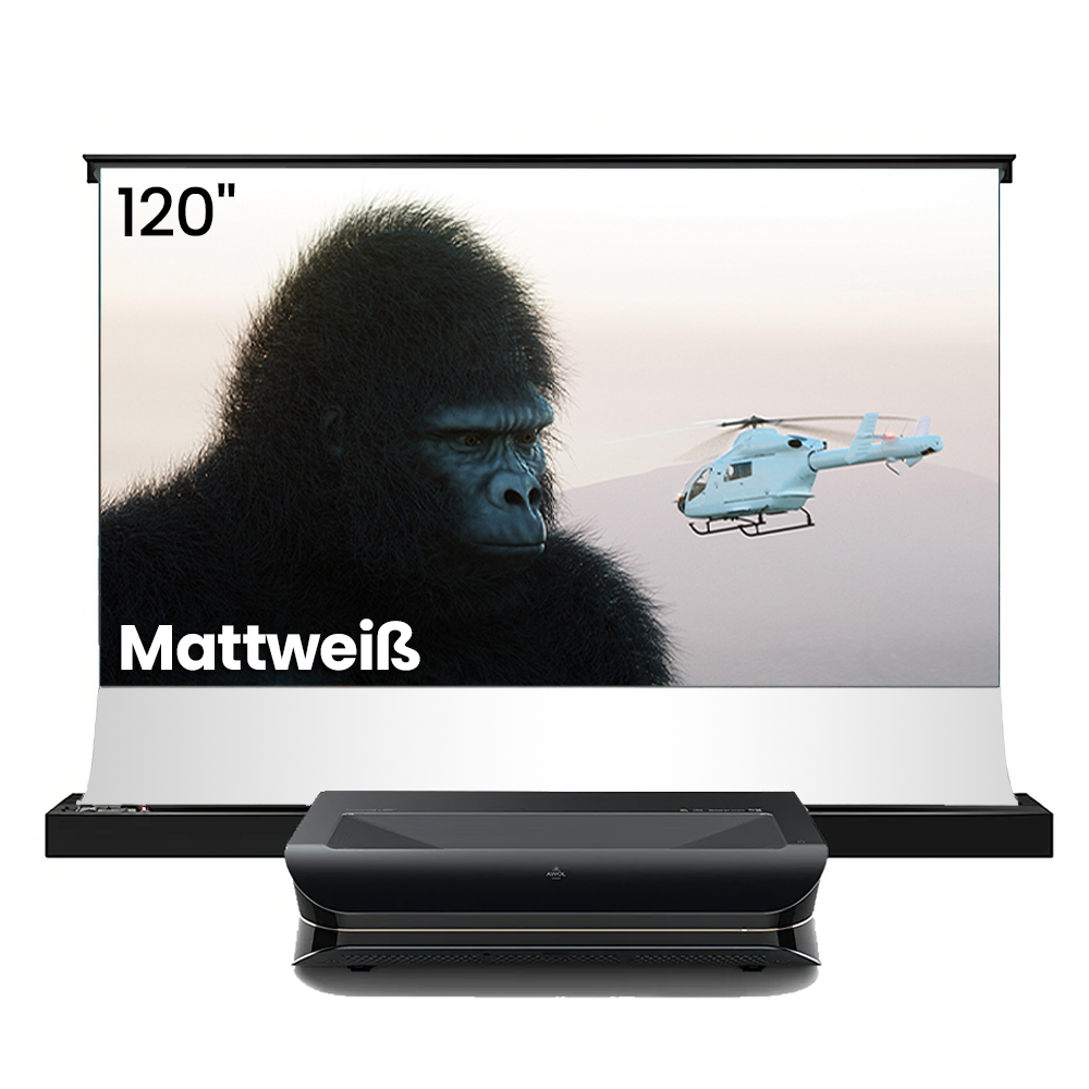 LTV-2500 + 100'' -120'' Mattweiße Bodenaufsteigende Leinwand Paket