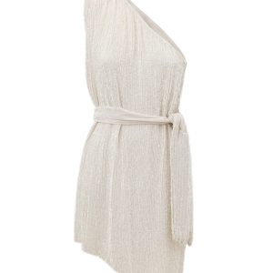 Mini Abito in Paillettes Bianco Retrofête