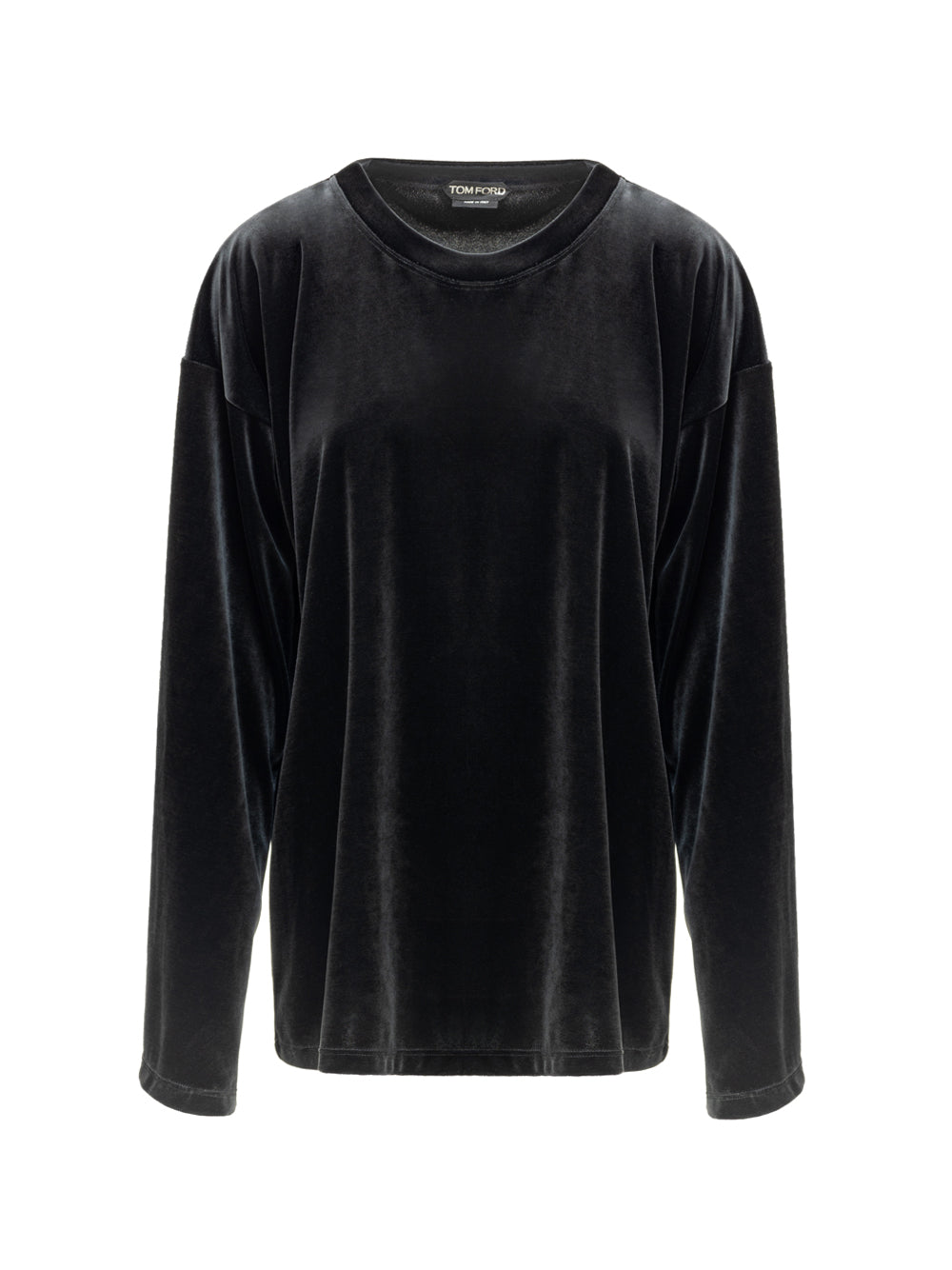 Maglia in Velluto Nera Manica Lunga Tom Ford