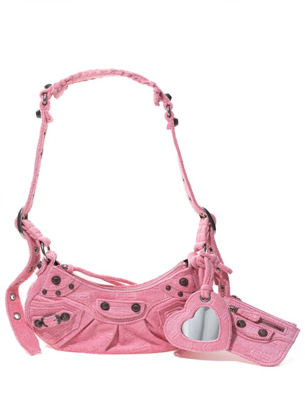 Borsa a Tracolla Le Cagole Rosa in Tessuto Balenciaga