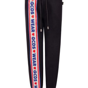 Black jogging trousers with gcds logo