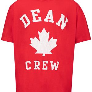 T-shirt overfit in red cotton with DSquared2 printing.