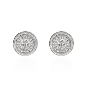 Aelia Sun Coin Studs | 925 Sterling Silver