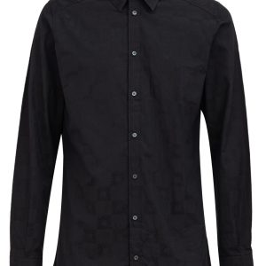 Camicia logo ricamato tono su tono Dolce & Gabbana