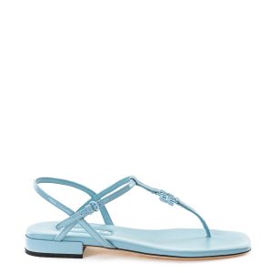 Sandalo Infradito in Vernice Azzurra Miu Miu