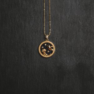 Asta Zodiac Star Sign Necklace - Blue Sandstone | 18K Gold Plated