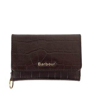 Barbour Faux Croc French Purse Classic Black Cherry
