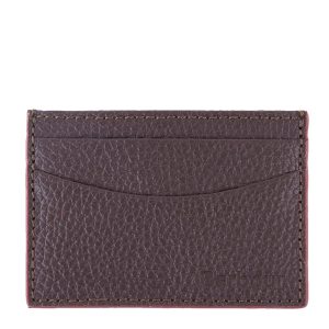 Barbour Grain Leather Card Holder Dk Brown