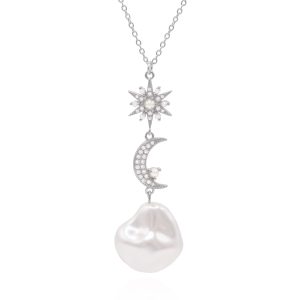 Bronte Pearl Drop Necklace | 925 Sterling Silver