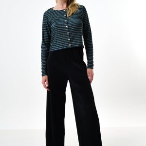 Clothide Pleated Wide Leg Trousers - Black