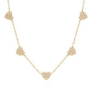 Cerys Sparkling Heart Choker | 18k Gold Plated