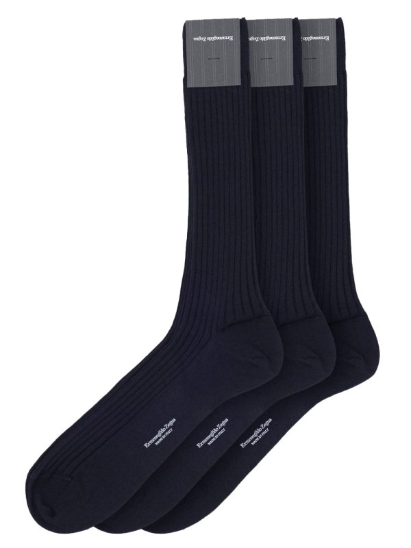 Tripack socks in mixed Merinos Zegna wool