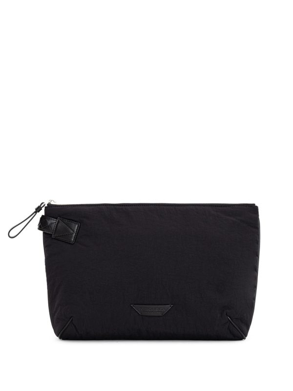 Light paper clutch bag in black nylon Bottega Veneta