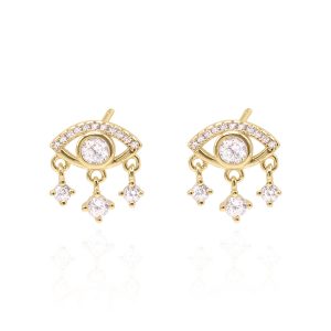 Ellis Crystal Eye Studs | 18K Gold Plated