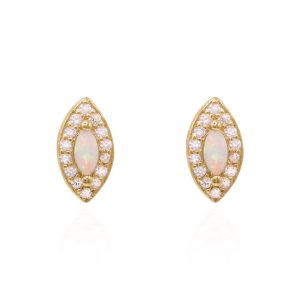 Eloise Opal Stud Earrings | 18K Gold Plated