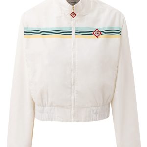 Giacca bianca con patch logo Casablanca