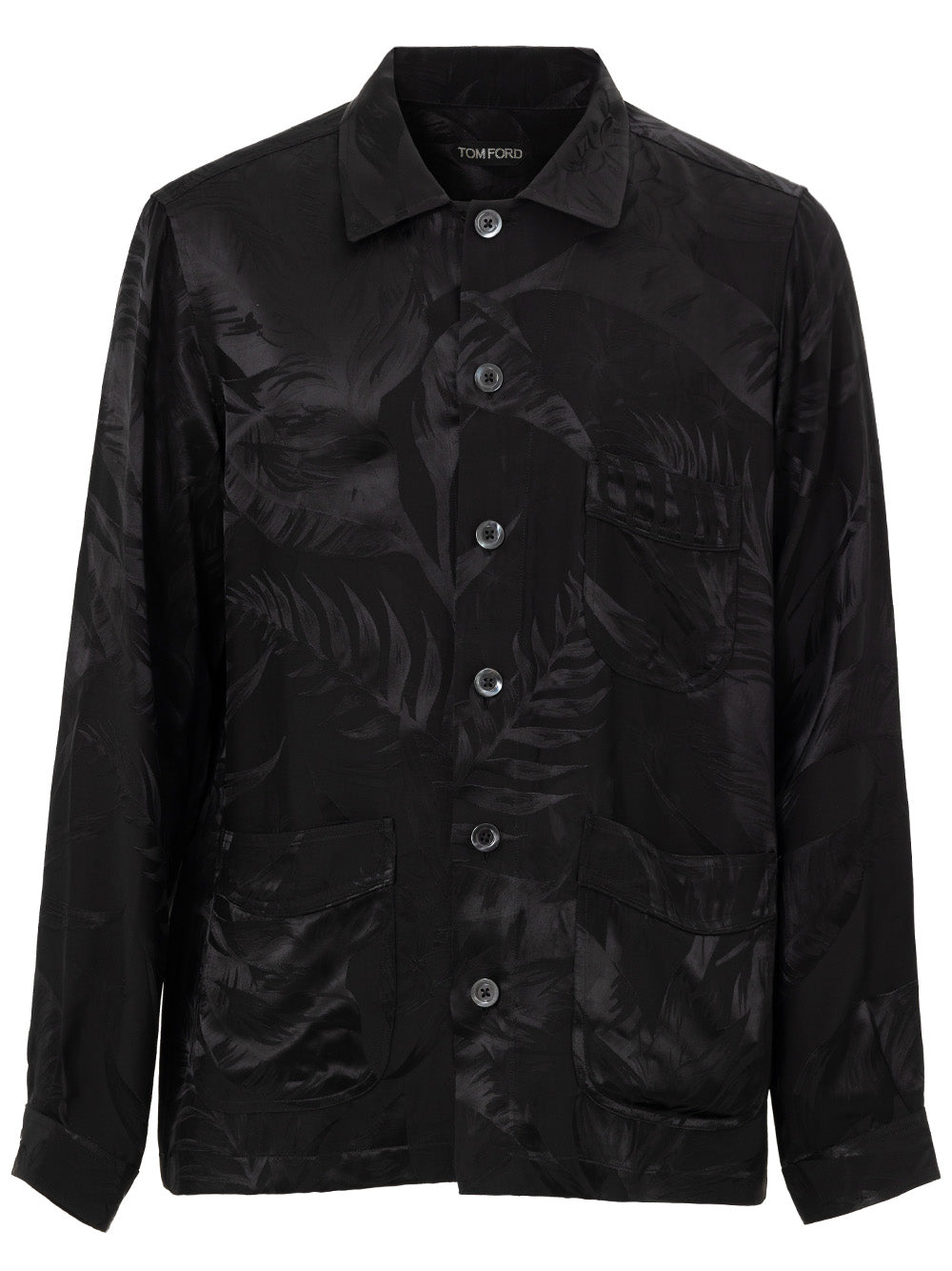 Tom Ford Camicia Uomo con Tasche e Motivo Tonale - Nera
