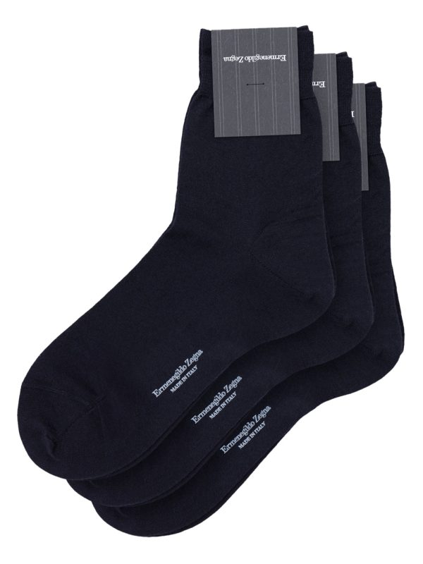 Tripack short socks in Merinos Zegna wool