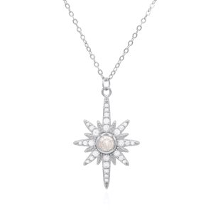 Heidi North Star Birthstone Necklace | 925 Sterling Silver