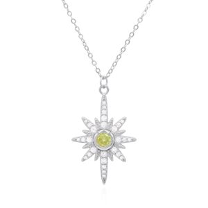 Heidi North Star Birthstone Necklace | 925 Sterling Silver