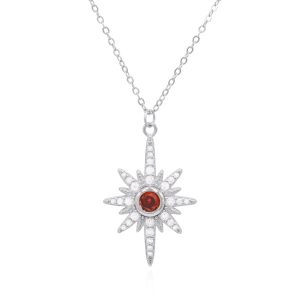 Heidi North Star Birthstone Necklace | 925 Sterling Silver