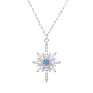 Heidi North Star Birthstone Necklace | 925 Sterling Silver